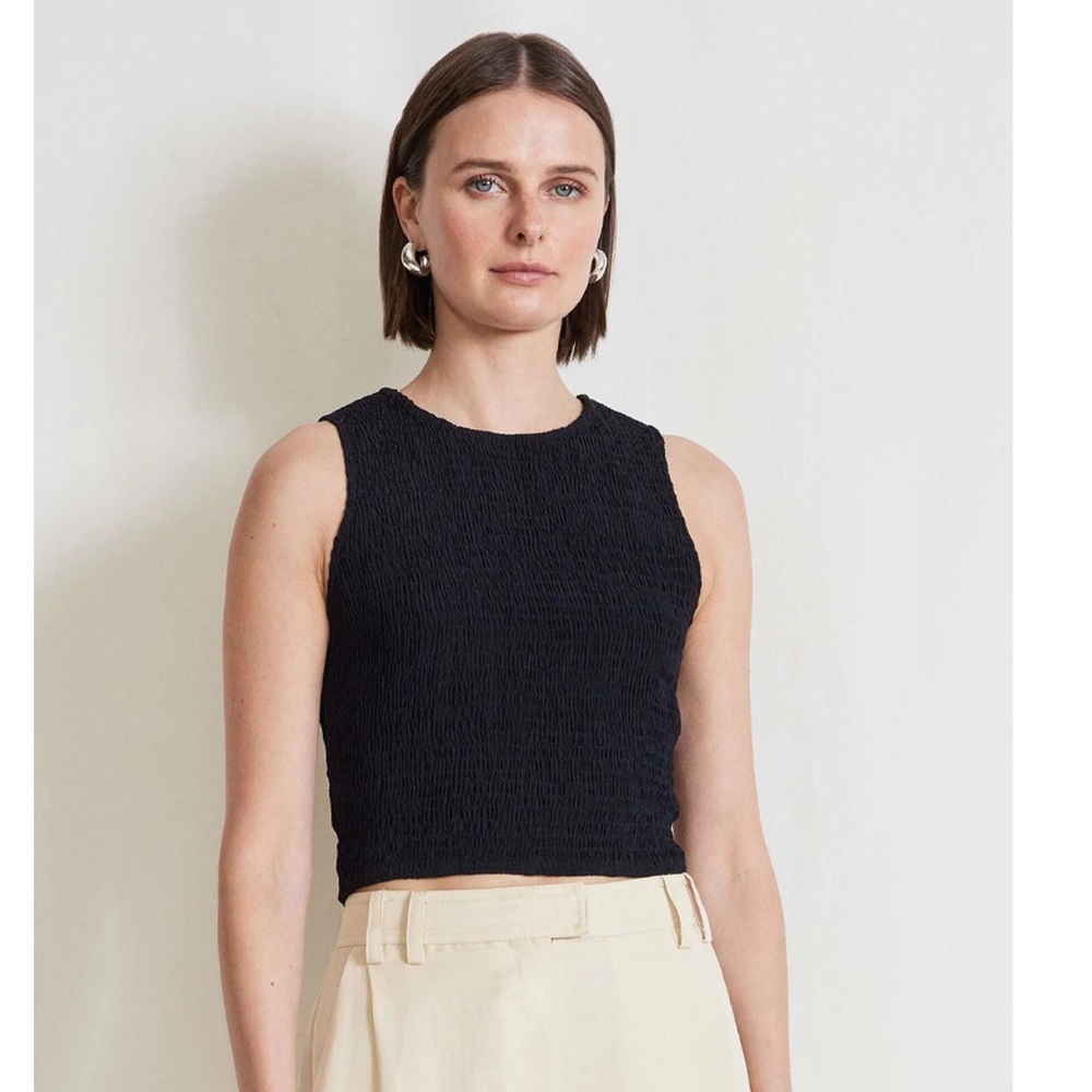 Apiece Apart Black Willow Smock Tank Top